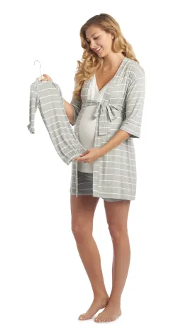 Adaline 5-Piece Heather Grey Stripe