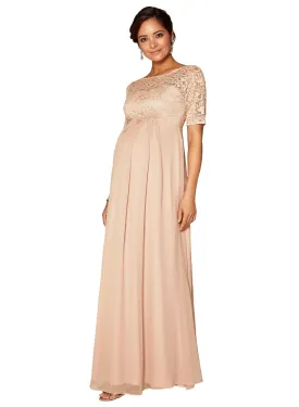 Alaska Maternity Chiffon Gown - Peach Blush