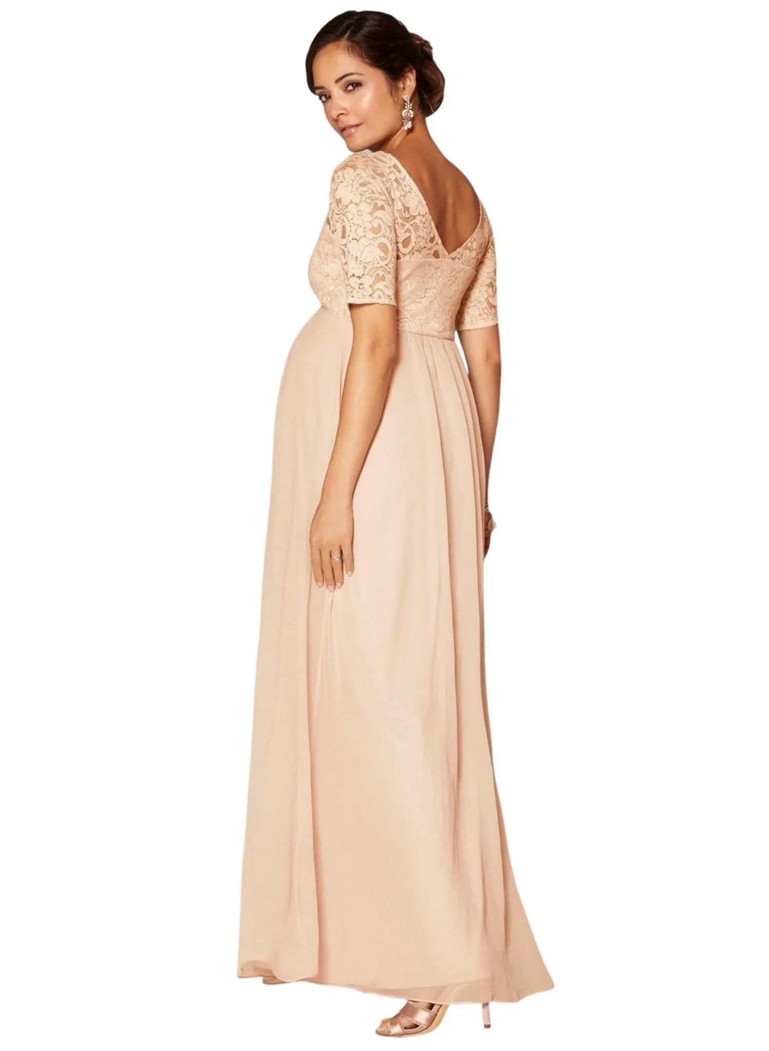 Alaska Maternity Chiffon Gown - Peach Blush