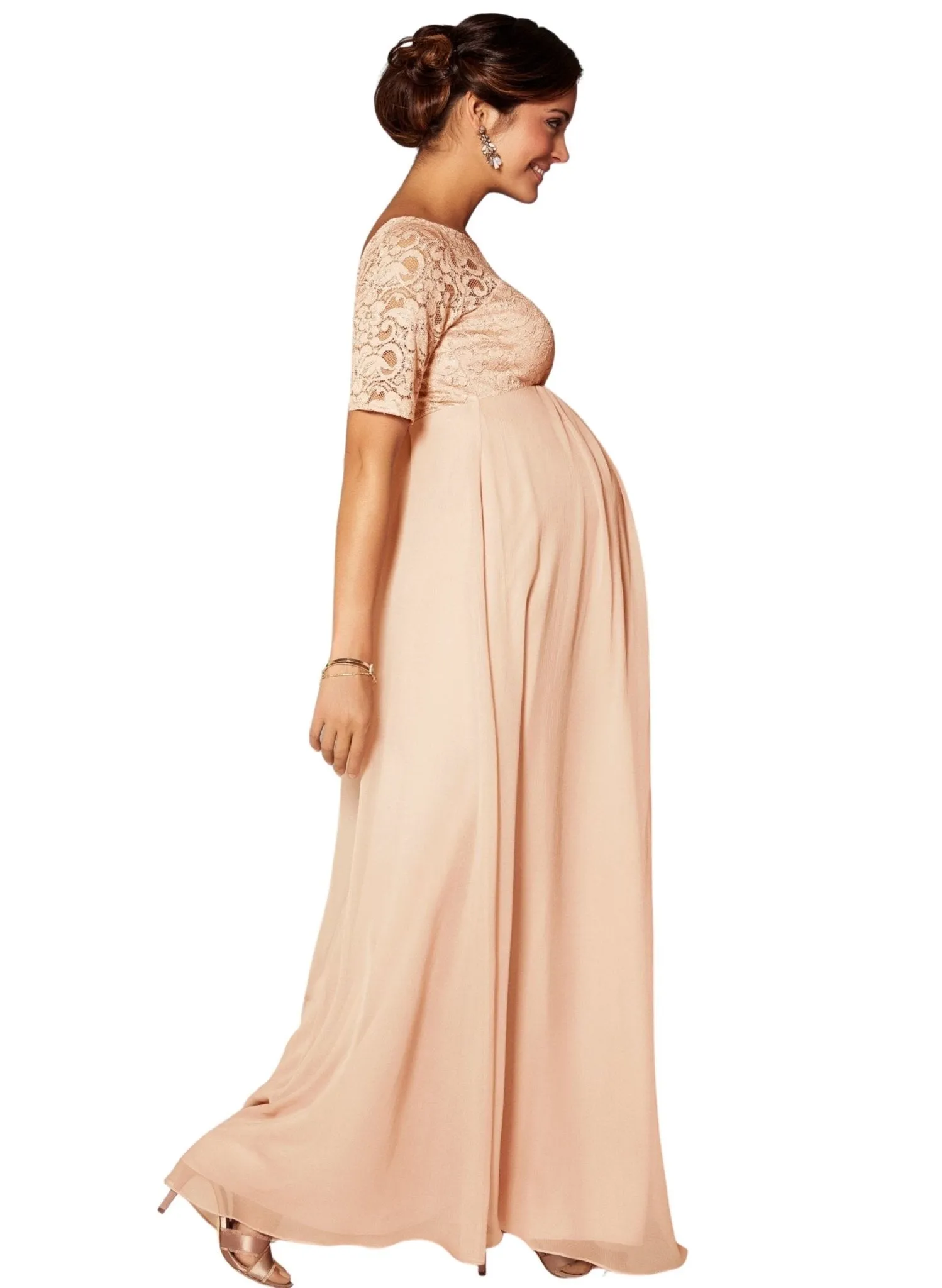 Alaska Maternity Chiffon Gown - Peach Blush