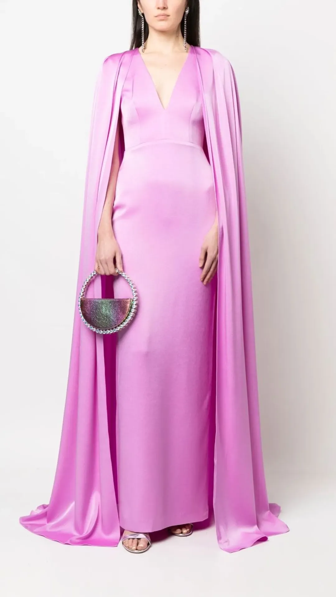 Alex Perry V-Neck Cape Gown