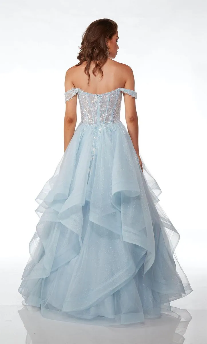 Alyce Corset Tiered Ball Gown Prom Dress 61636