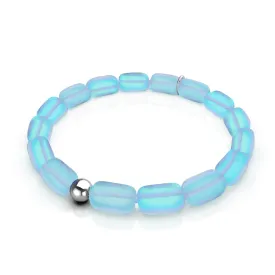 Aquamarine | .925 Sterling Silver | Mermaid Glass Pebble Bracelet