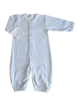 Baby's "Blue Checks" Pima Cotton Converter Gown