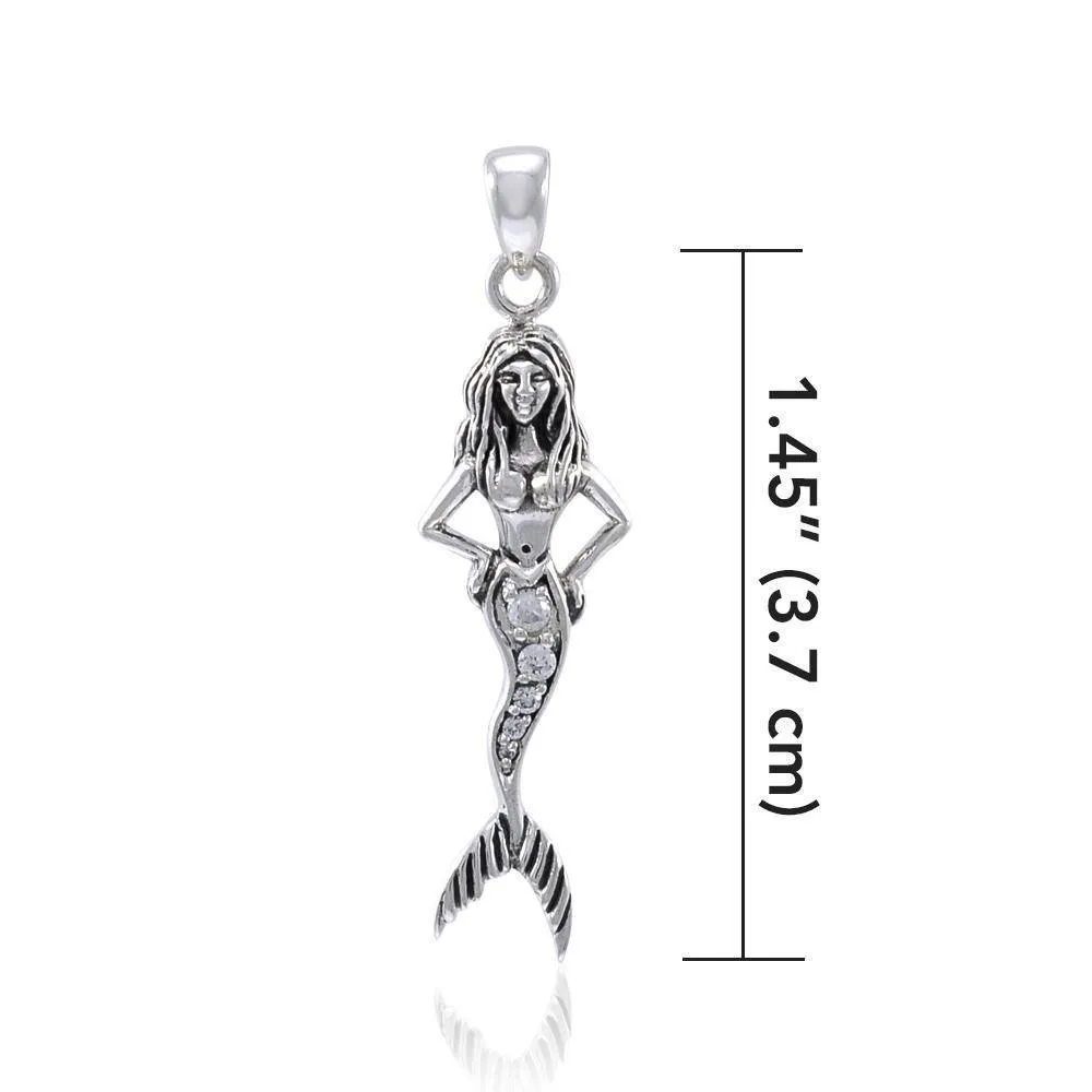 Alluring Sterling Silver Mermaid Pendant - Mystique of the Sea Jewelry TPD3624