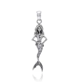 Alluring Sterling Silver Mermaid Pendant - Mystique of the Sea Jewelry TPD3624