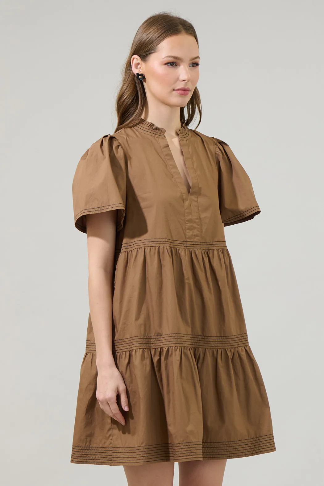 Betty Poplin Tiered Mini Dress