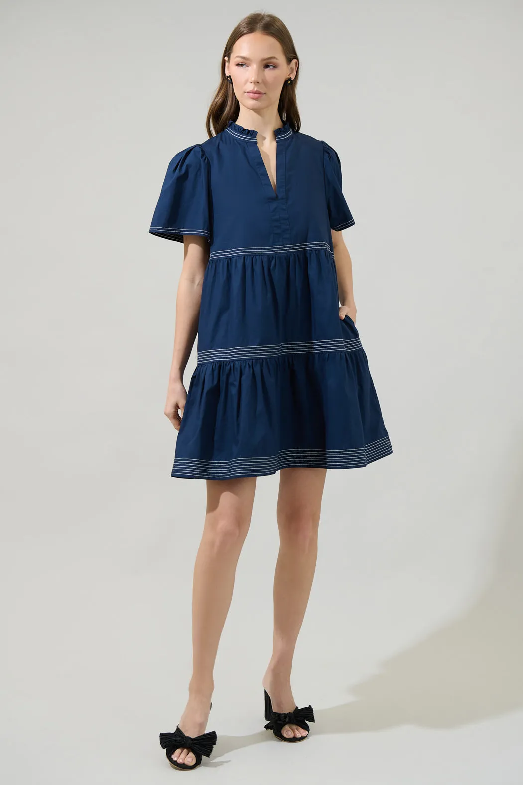 Betty Poplin Tiered Mini Dress