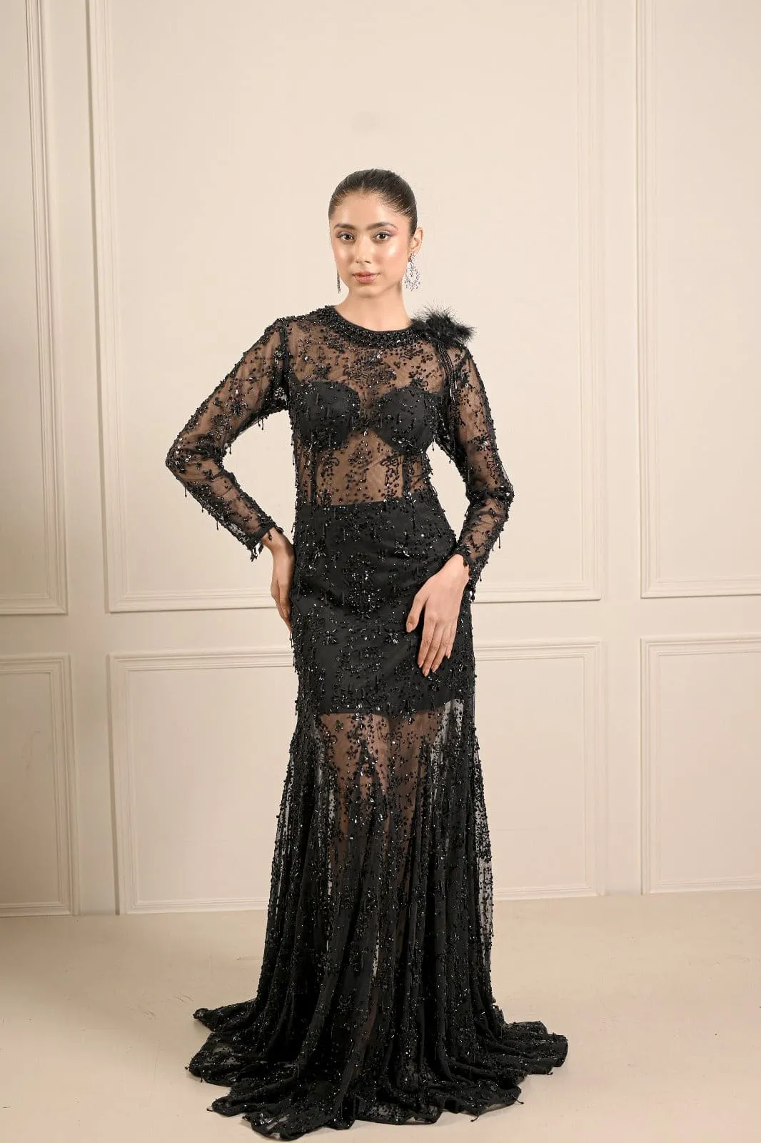 Black Net Gown