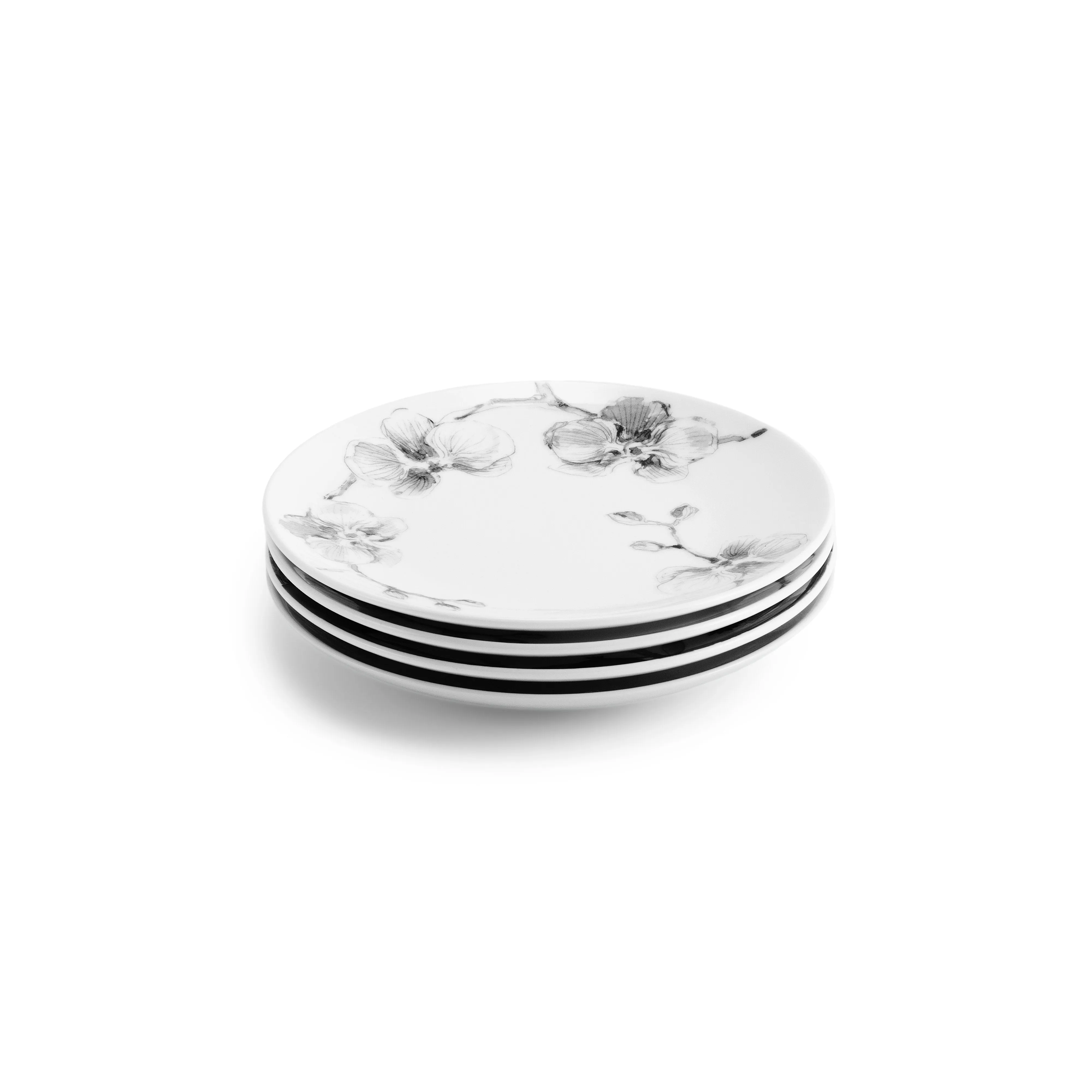 Black Orchid Tidbit Plate Set