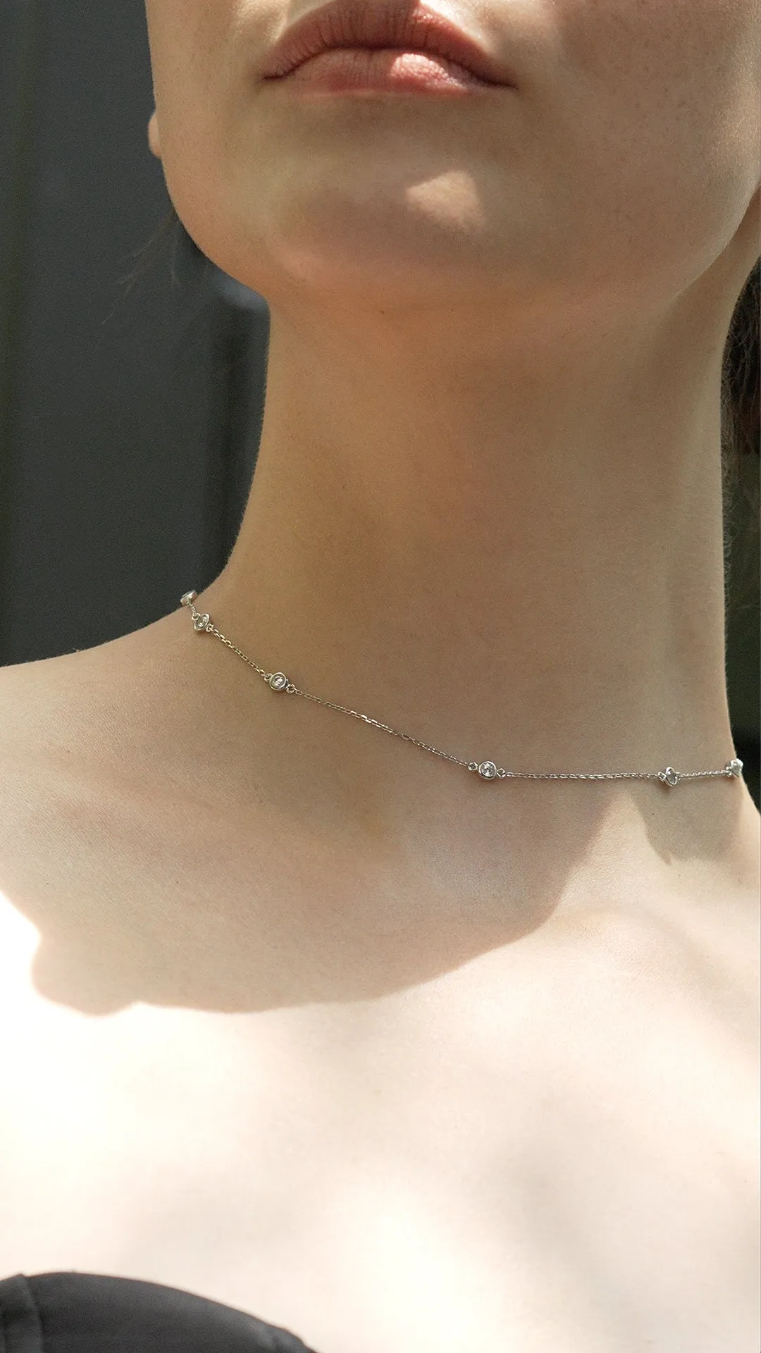 Gala Necklace White Gold Plated