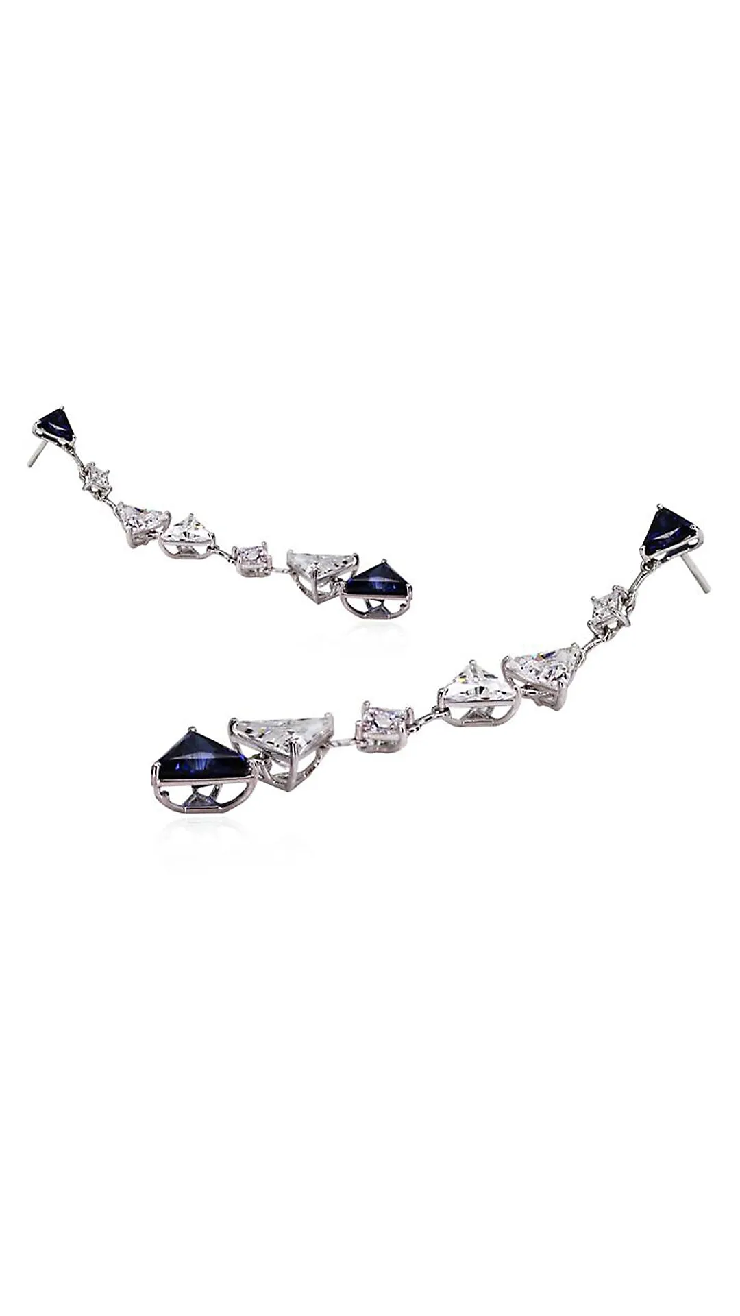 Gina Sapphire Drop Earrings White Gold Plated