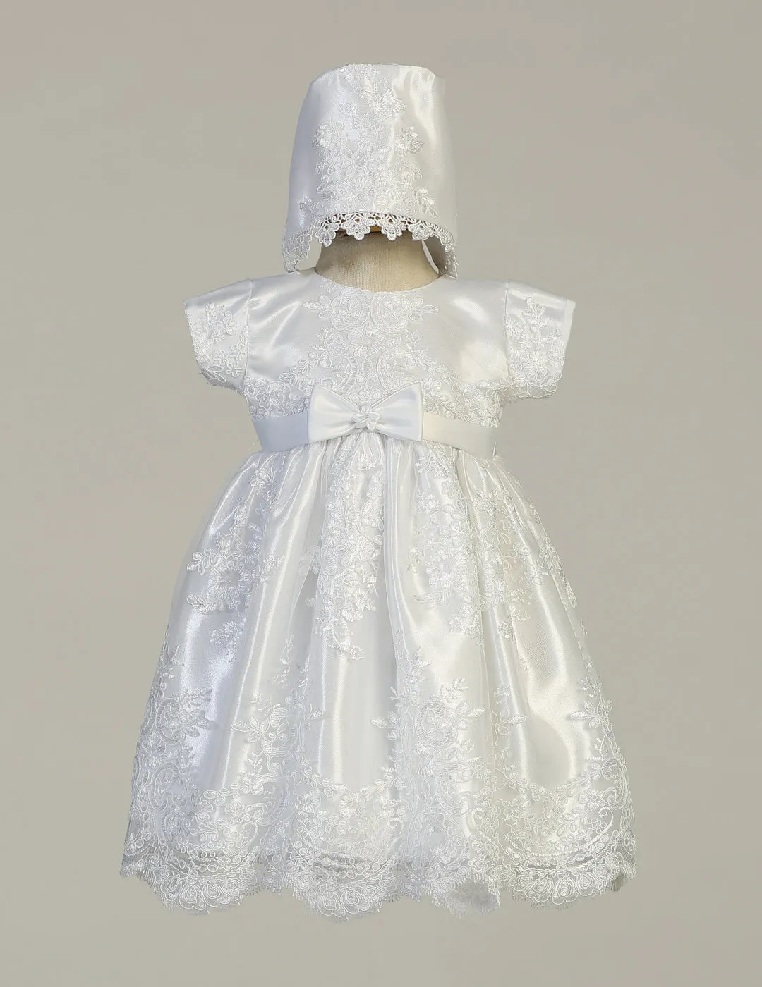 Girls White Christening & Baptism Dress - Harlow