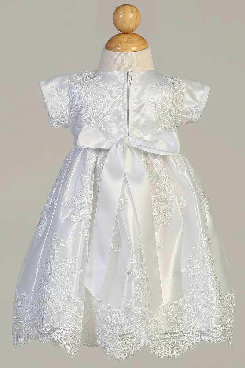 Girls White Christening & Baptism Dress - Harlow