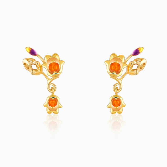 Golden Classic Bell Mallow Convertible Earrings