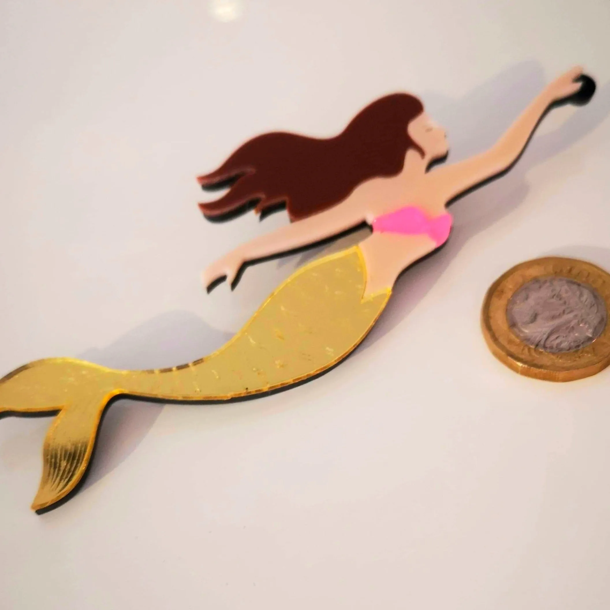 Golden Mermaid Brooch