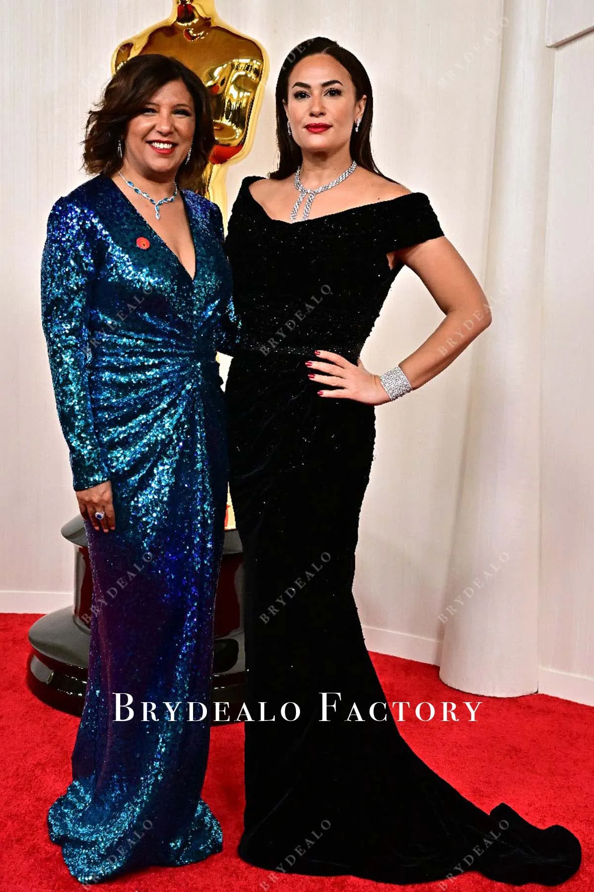 Hend Sabry 2024 Oscars Black Off Shoulder Mermaid Dress