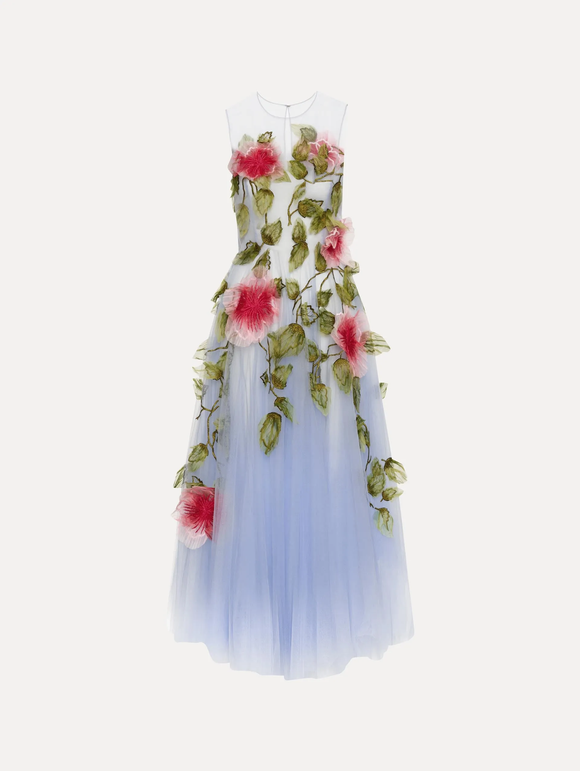 Hibiscus Embroidered Gown