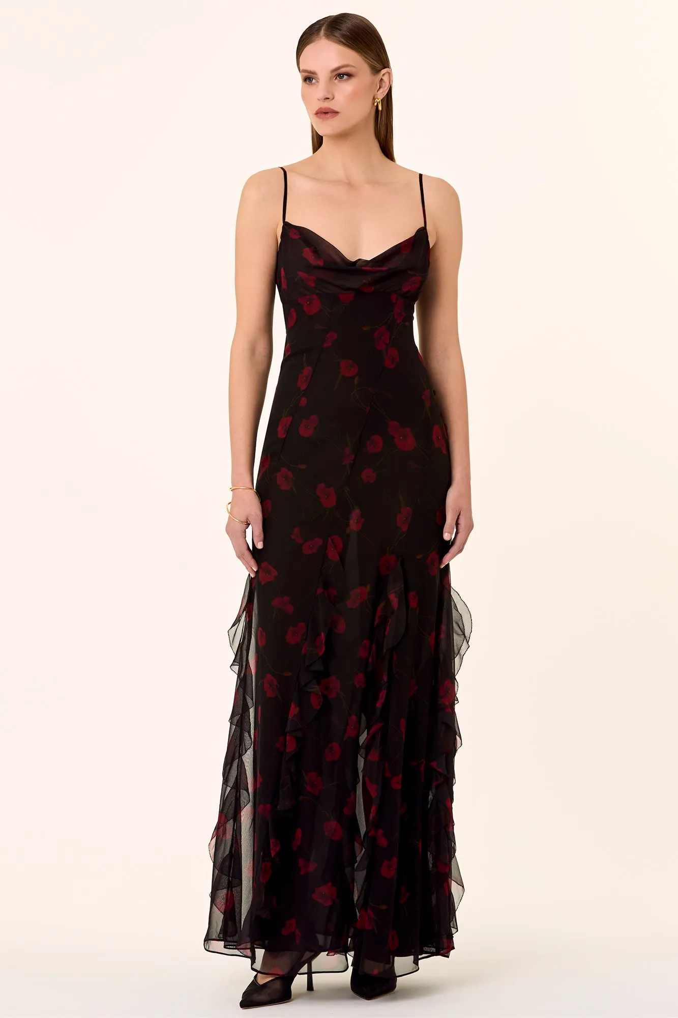 Kamila Gown - Poppy Floral Black