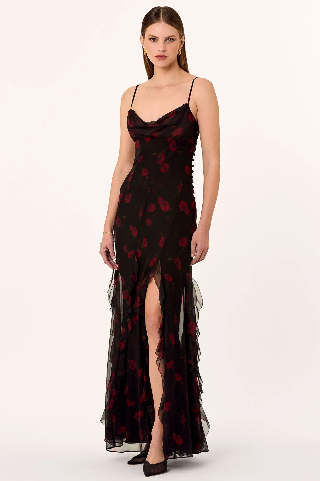 Kamila Gown - Poppy Floral Black