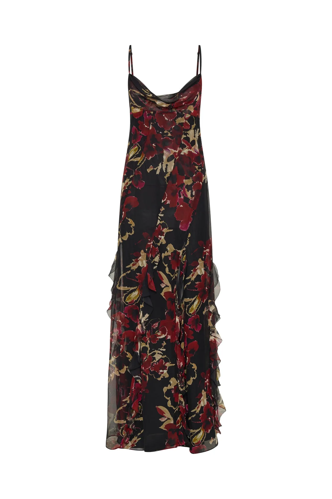 Kamila Gown - Watercolour Floral Black