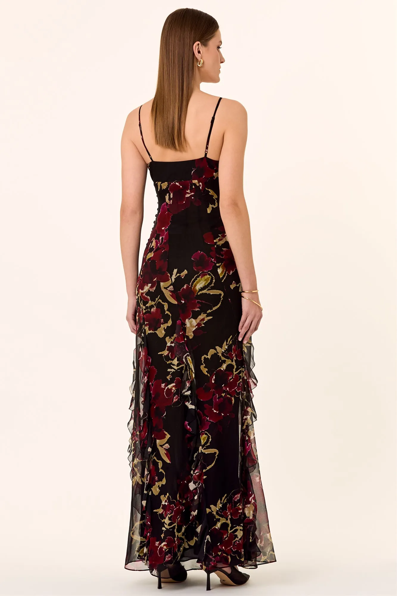 Kamila Gown - Watercolour Floral Black