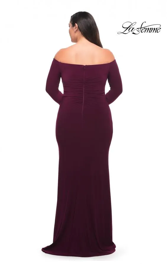 La Femme 29530 Off Shoulder Jersey Gown