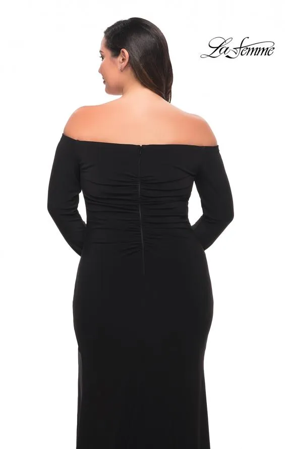 La Femme 29530 Off Shoulder Jersey Gown