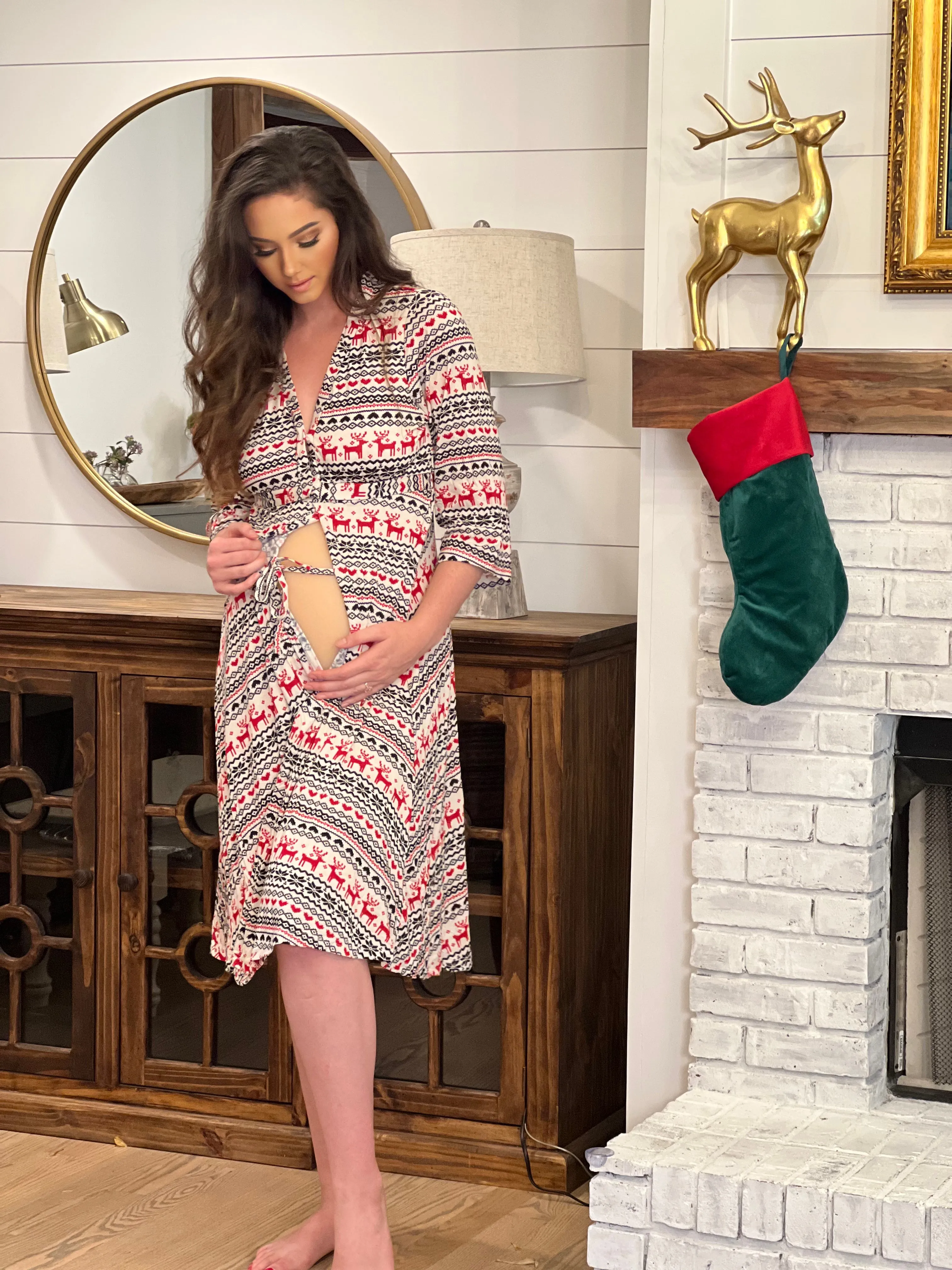 Lila Labor & Postpartum Gown *Holiday Edition*