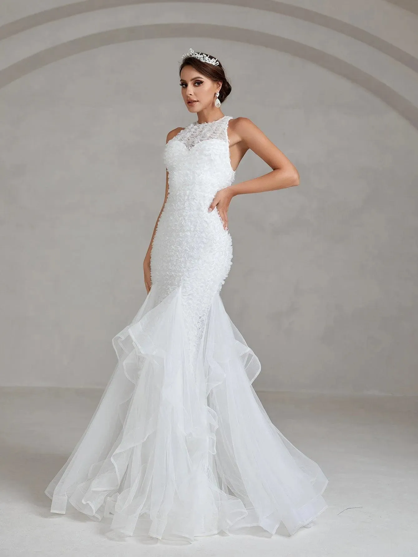 Majestic Lace Mermaid Wedding Dress