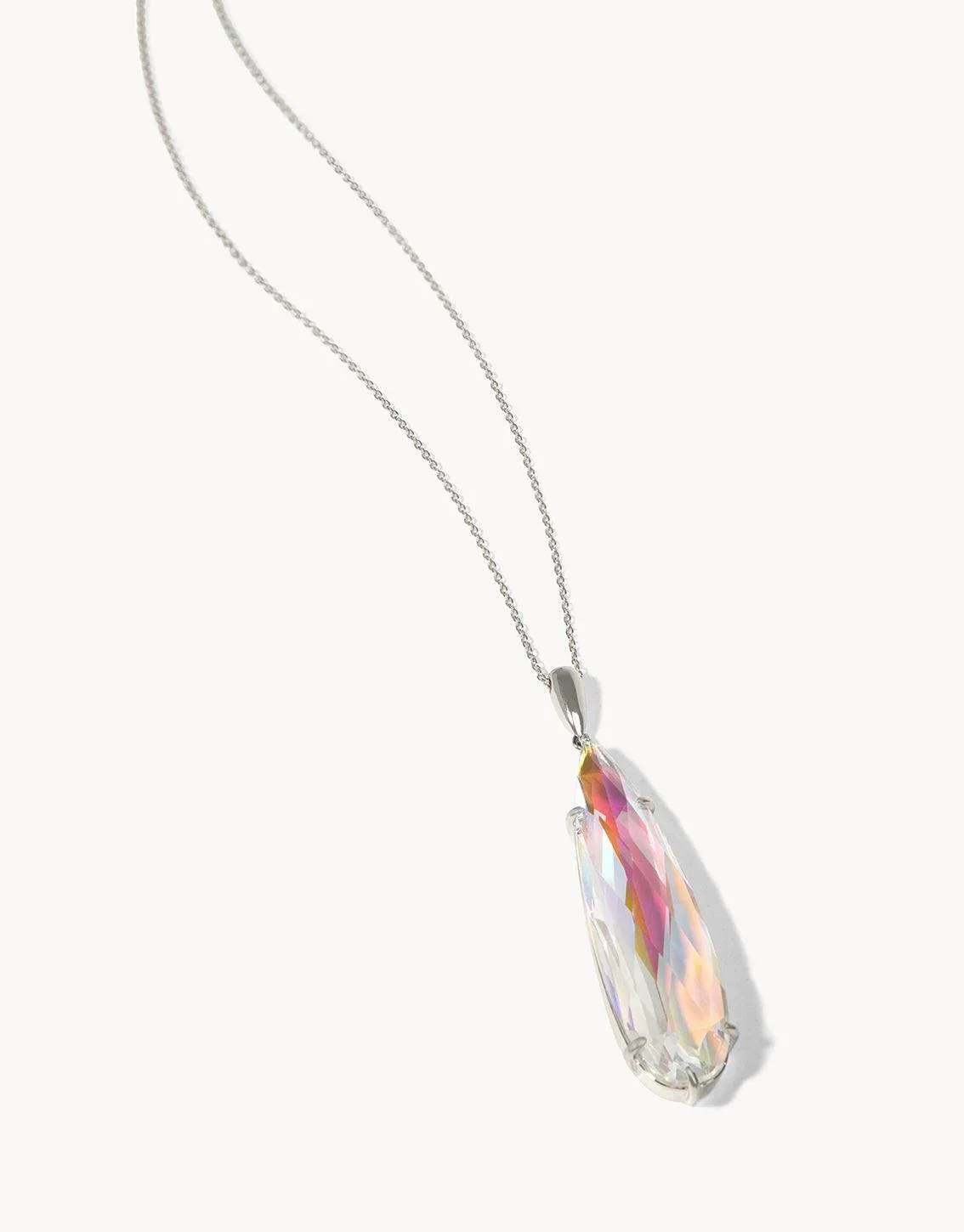 Mermaid Glass Dewdrop Necklace  30"