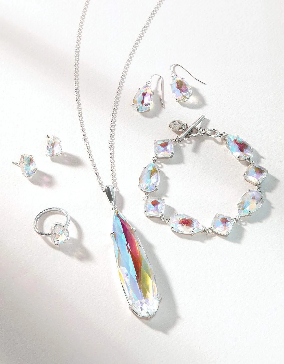 Mermaid Glass Dewdrop Necklace  30"