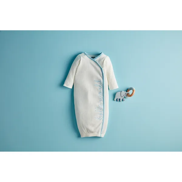 Mudpie Hello World Blue Sleeper Gown