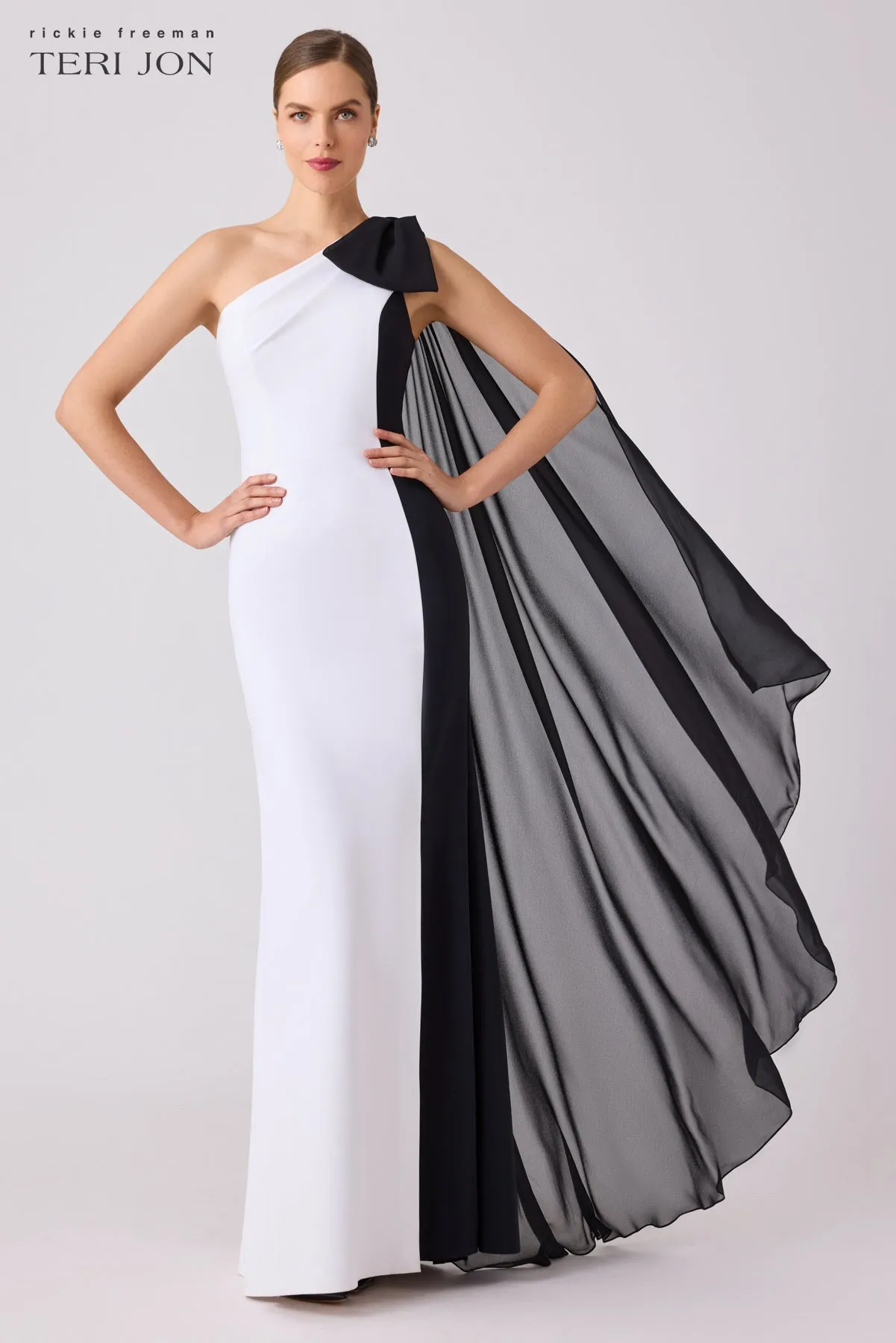 Scuba Gown with Bow Shoulder