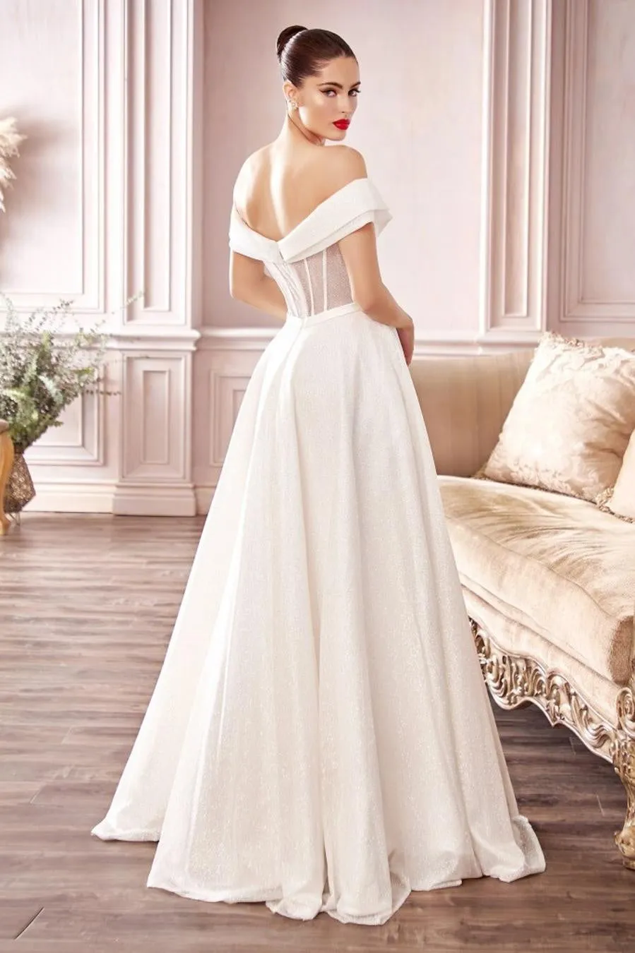 Shimmer Off-Shoulder Bridal Gown