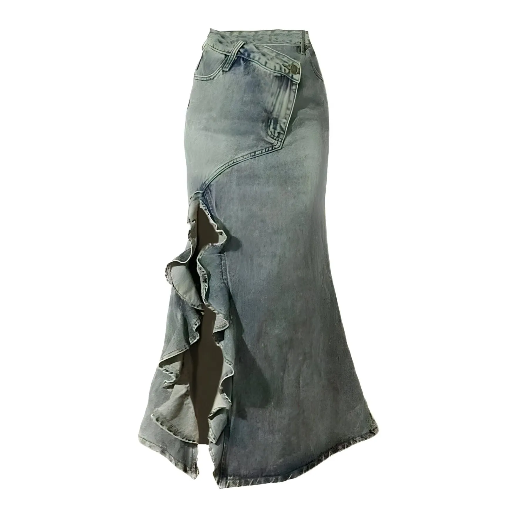 The Hectoria High Waist Denim Skirt