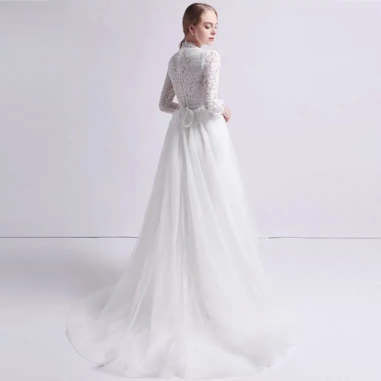 The Krasloe Wedding Bridal Long Sleeves Lace Gown