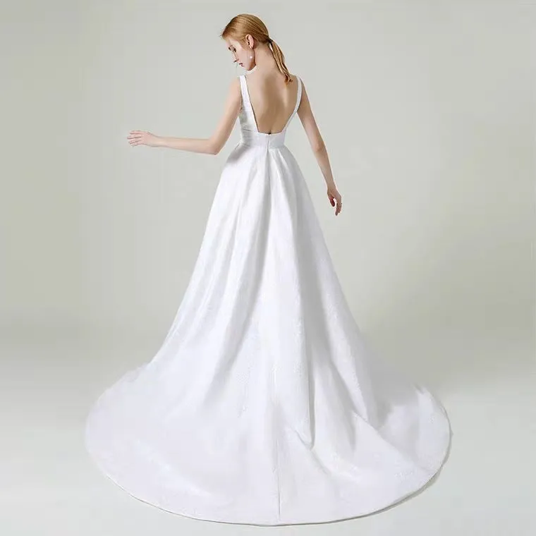 The Kremlena Wedding Bridal Sleeveless Satin Gown