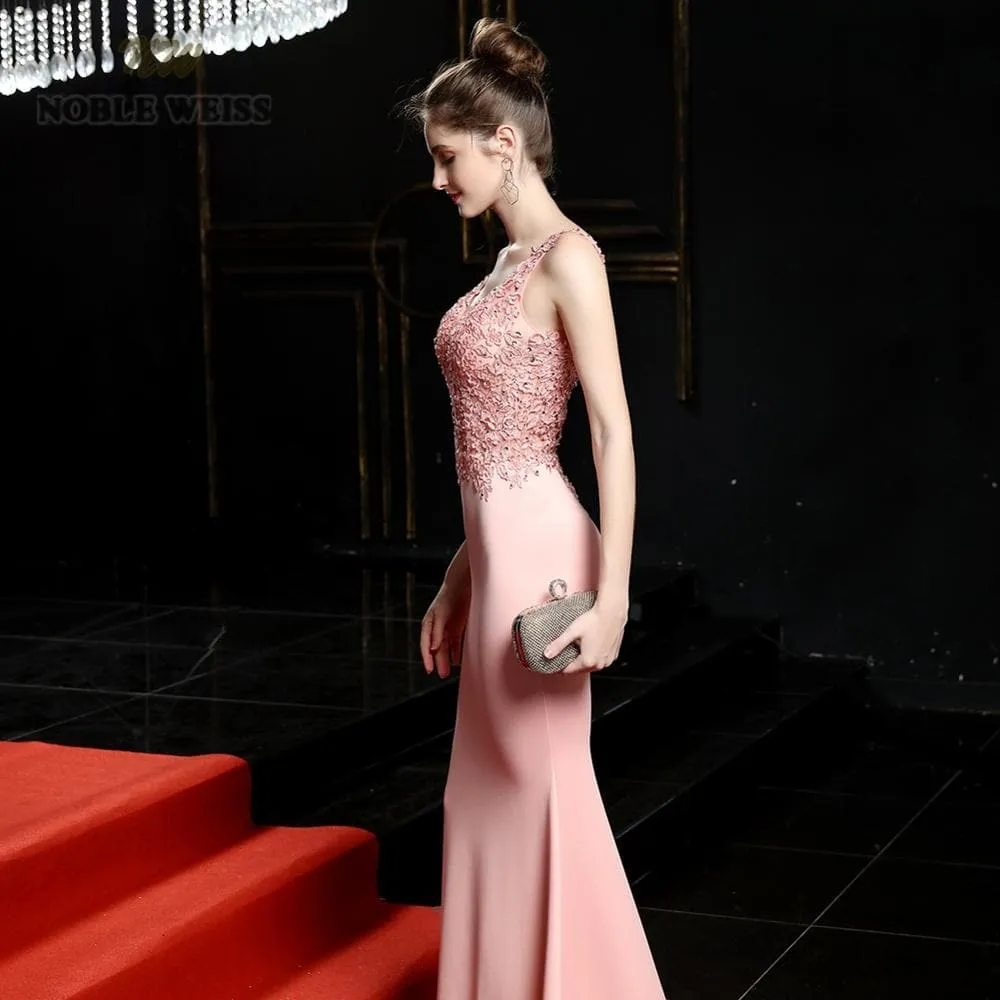 V-Neck Appliques Beading Gown - Elegant and Glamorous Wedding Dress