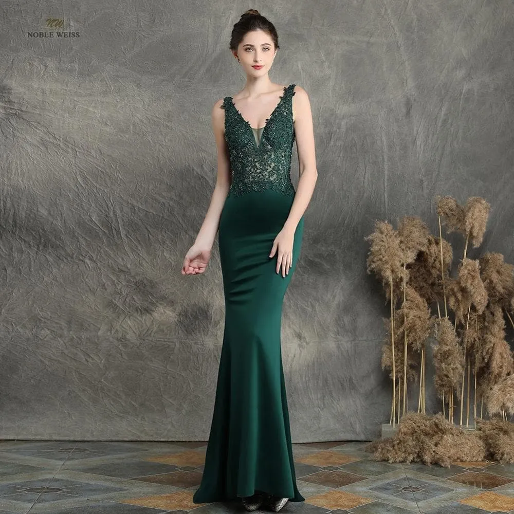 V-Neck Appliques Beading Gown - Elegant and Glamorous Wedding Dress