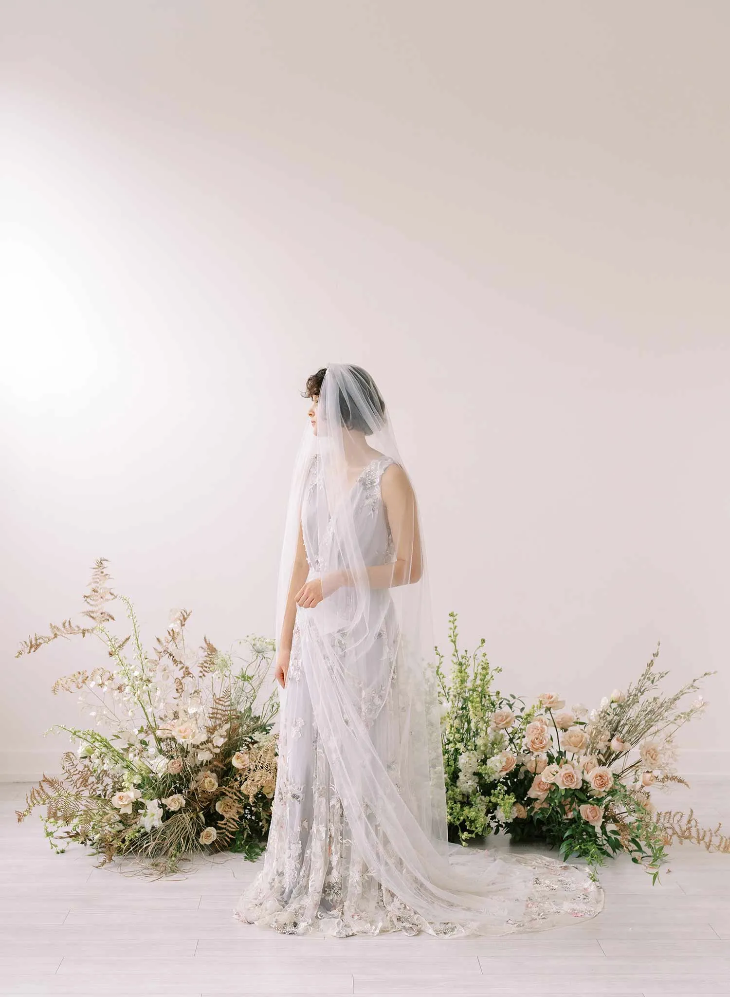 Whisper chapel veil with silk bow - Style #2369