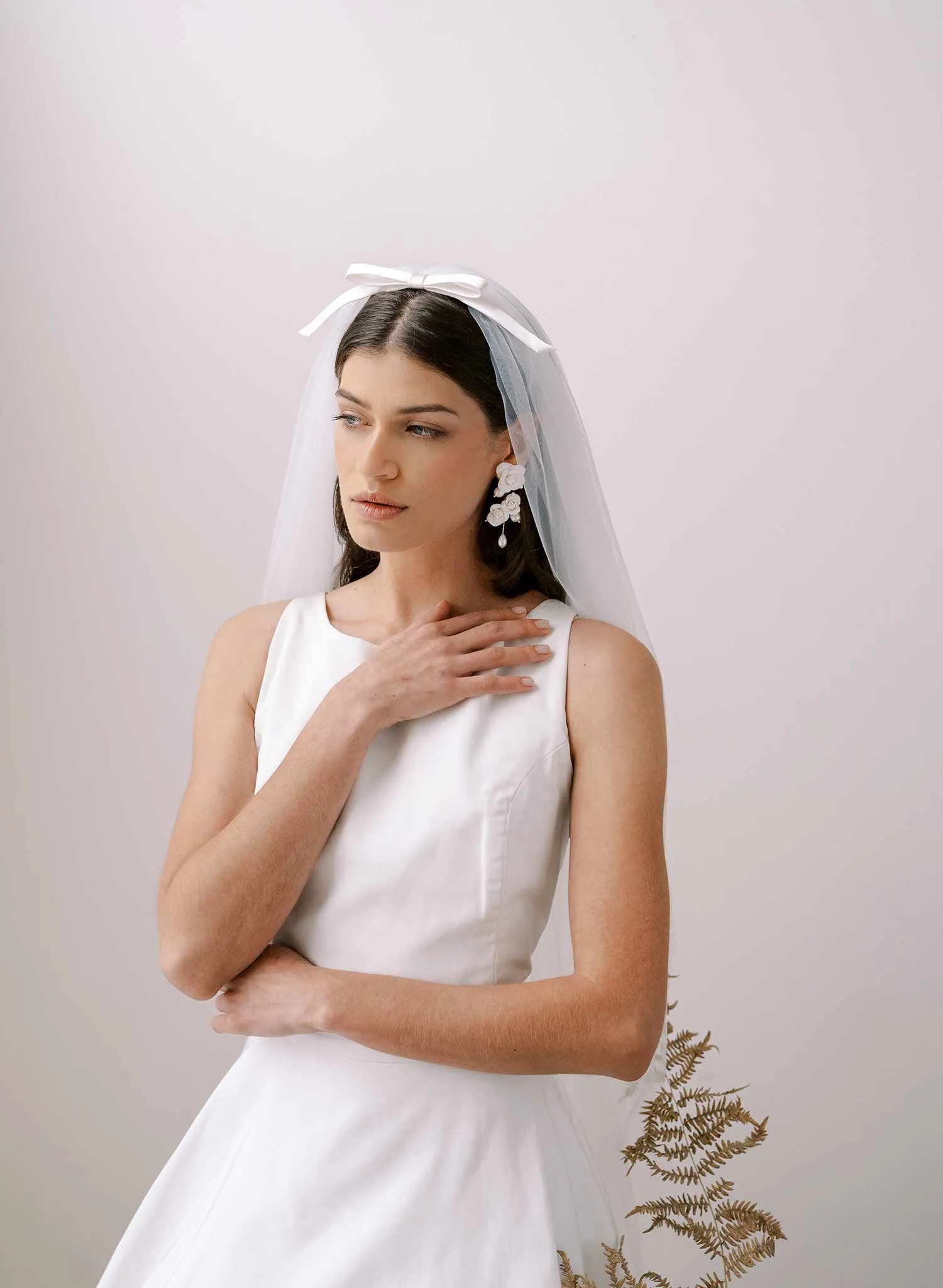 Whisper chapel veil with silk bow - Style #2369