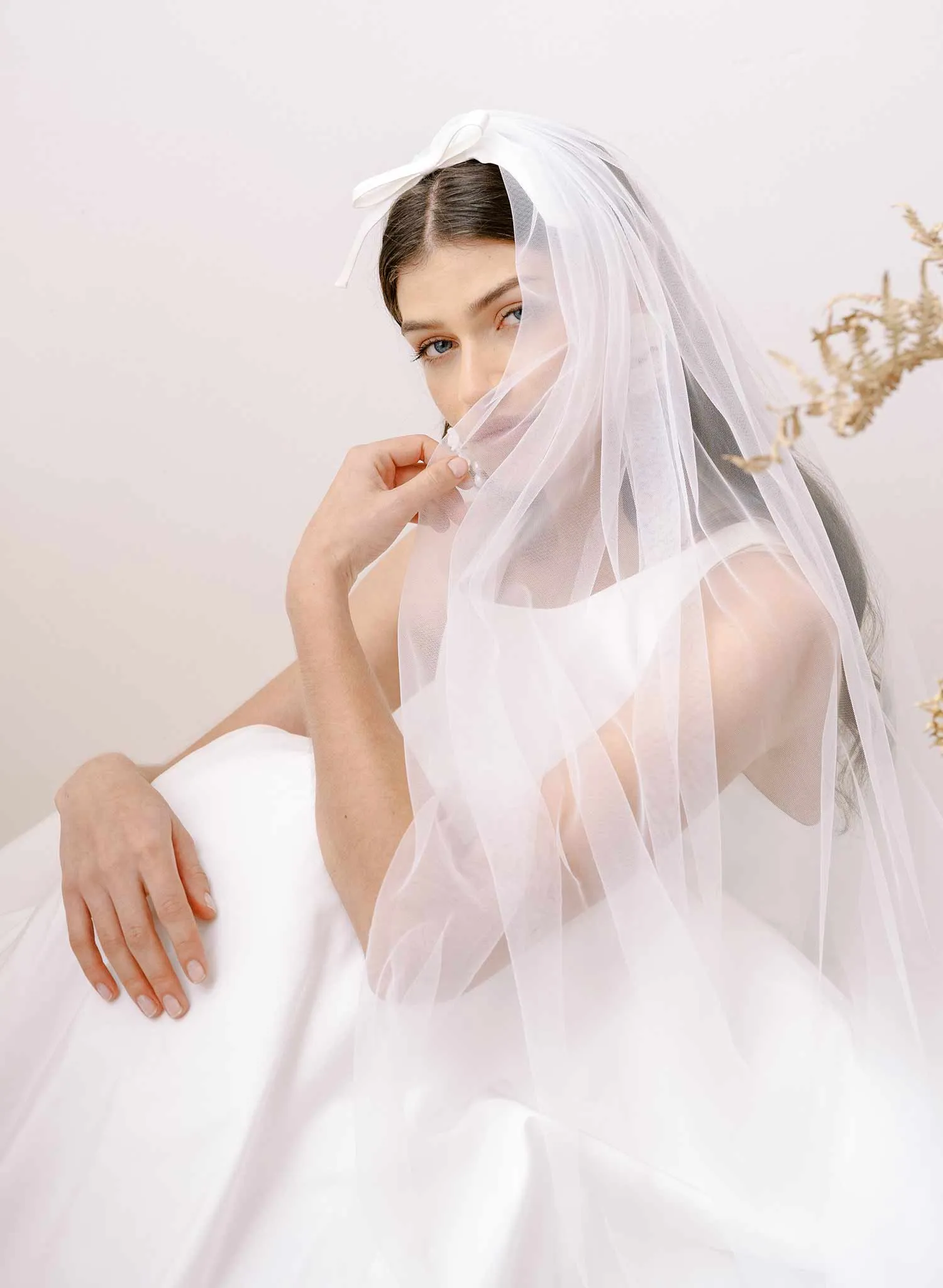 Whisper chapel veil with silk bow - Style #2369