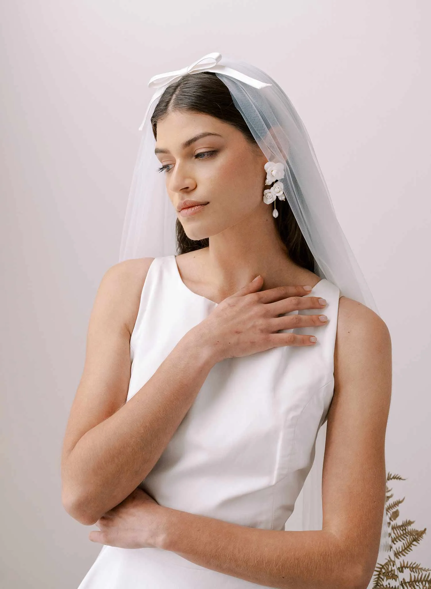 Whisper chapel veil with silk bow - Style #2369