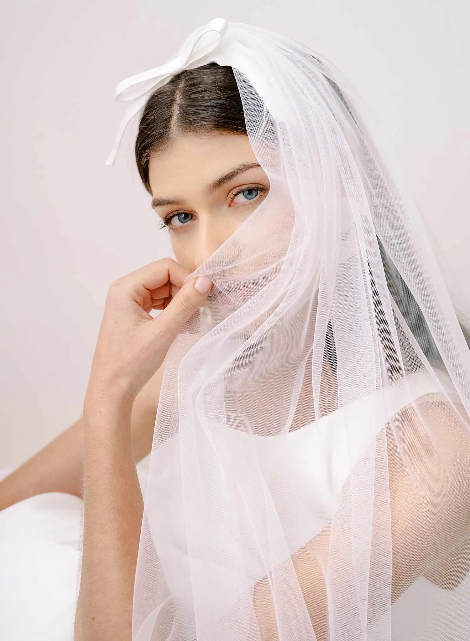 Whisper chapel veil with silk bow - Style #2369