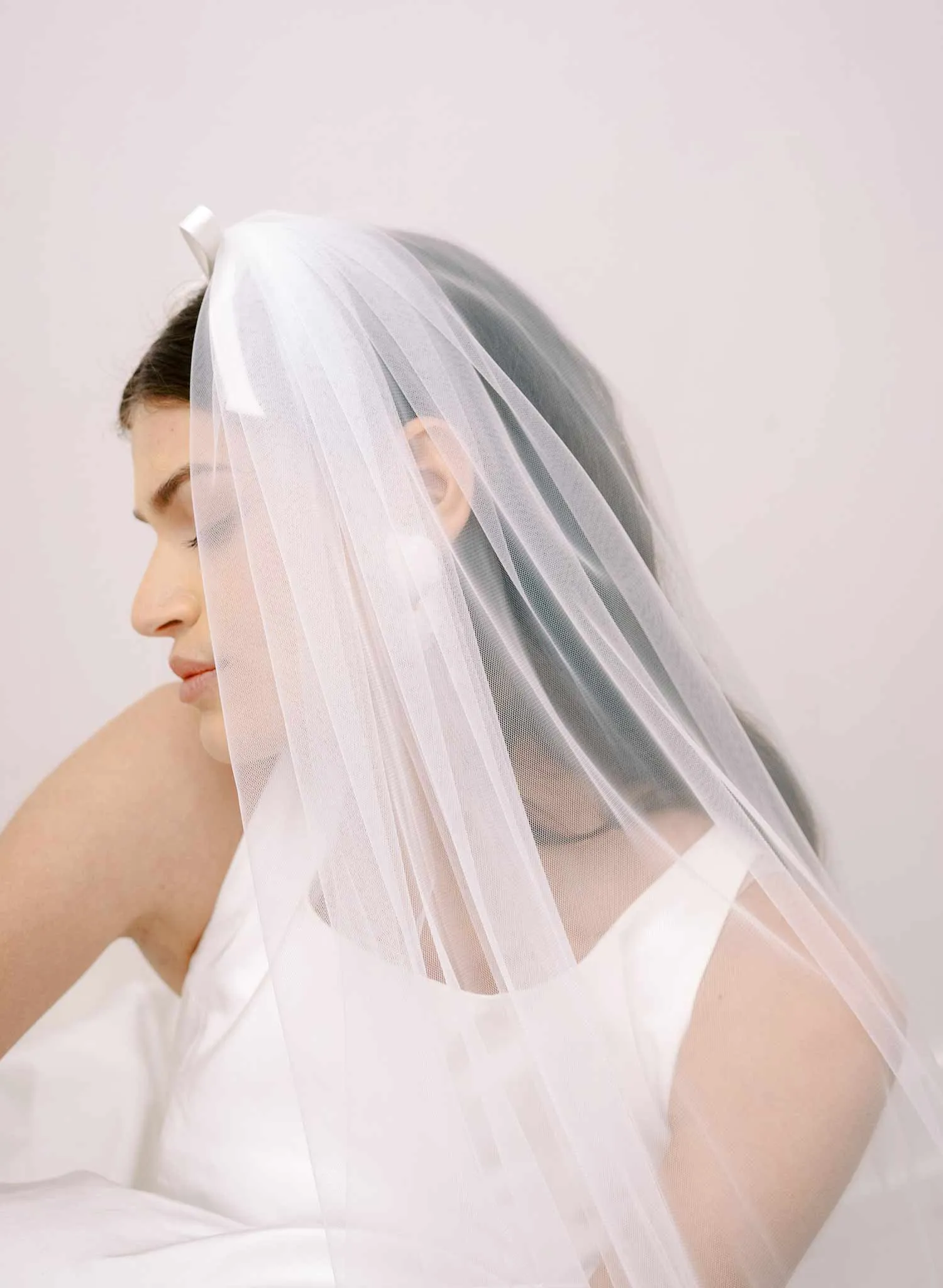 Whisper chapel veil with silk bow - Style #2369